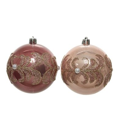 SFERA NATALIZIA SMALTATA ROSA CIPRIA/ROSA VELLUTO.