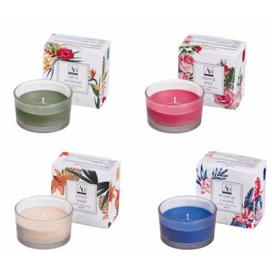 CANDELA PROFUMATA D.9XH5CM IN 4 FRAGRANZE CON VASE