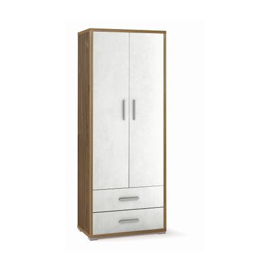 MOBILE 2 ANTE 2 CASSETTI 71X41XH182CM STRUTTURA NOCE STELVIO FRONTALE OSSIDO BIANCO