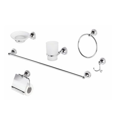 SET 6 ACCESSORI BAGNO NOVA CROMO / VETRO