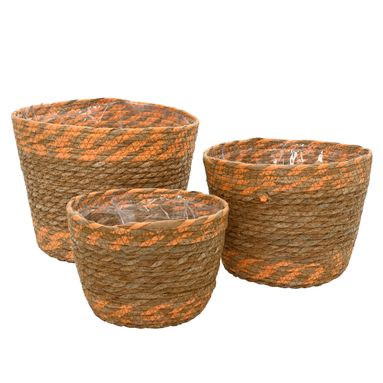 CESTA IN FOGLIA DI MAIS D.26XH23CM NATURALE.