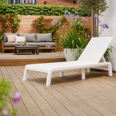 LETTINO RECLINABILE MALLORCA 192X58XH35CM BIANCO.