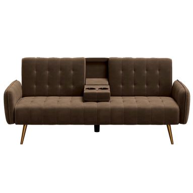 DIVANO NEW 196X81XH78CM MARRONE IN TESSUTO