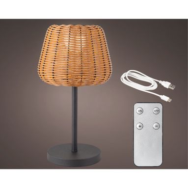 LAMPADA DA TAVOLO DIMMER H45CM NATURALE PAGLIA.
