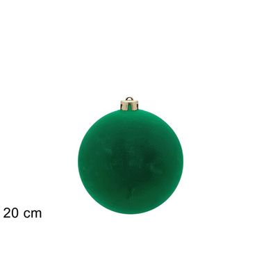 SFERA NATALIZIA FLOCCATA VERDE 20CM