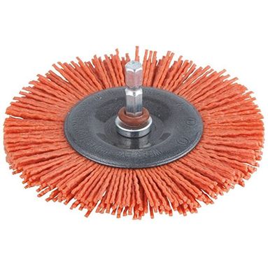 SPAZZOLA NYLON A DISCO D.100MM ATTACCO ESAGONALE