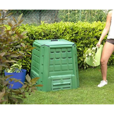 COMPOSTIERA 80X80XH82CM 380L VERDE IN PLASTICA