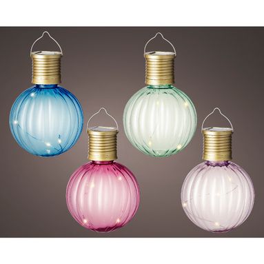 LAMPADINA SOLARE D.8XH11CM IN PLASTICA 4 COLORI.