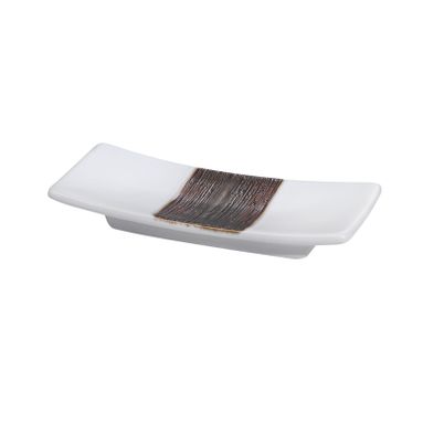 PORTASAPONE ALEXIA IN CERAMICA BIANCA/RAME