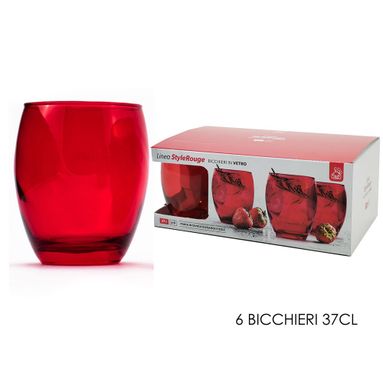 SET 6 BICCHIERI ROSSI 37CL.