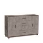 mobile-2-ante-4-cassetti-kit-136x41xh86cm-struttura-ossido-nero-frontale-cemento