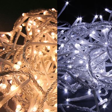 CATENA DI LUCI CHIARA CON 200 LED BIANCO MIX MT.20 16 GIOCHI.