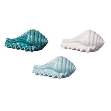 CONCHIGLIA DECORATIVA IN CERAMICA 17X10XH8CM IN 3