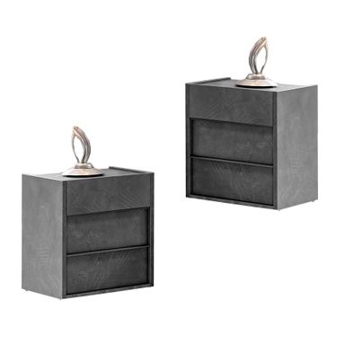 COPPIA COMODINI EVEREST 3 CASSETTI 52X40XH58CM PIO