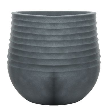 FIORIERA JAMIE IN PLASTICA TONDA D.53XH49CM GRIGIA
