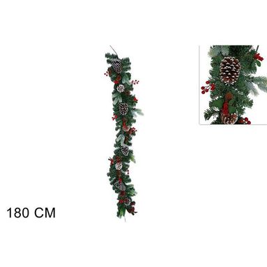 GHIRLANDA CON PIGNE E BACCHE 180 CM