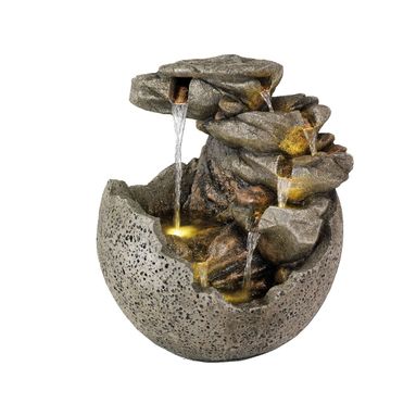 FONTANA TONDA ROCCIOSA 50X54XH61CM CON 5 LED IP44