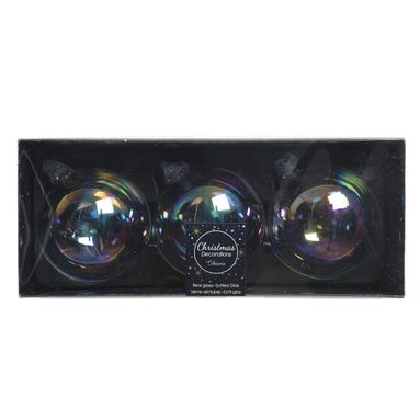 SFERE NATALIAZIE IN VETRO TRASPARENTE D.8CM