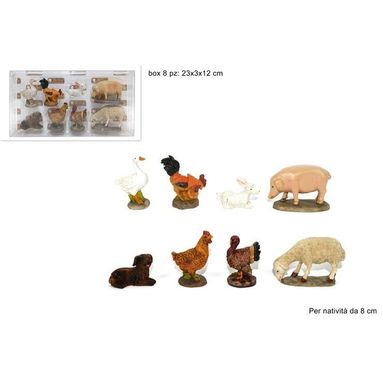 ANIMALI 8PZ PER PRESEPE 8CM IN BOX