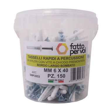 BOX 150 TASSELLI NYLON NPL 6X40 C/CHIODO