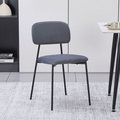 SEDIA SHEN 44X49XH78CM VELLUTINO GRIGIO