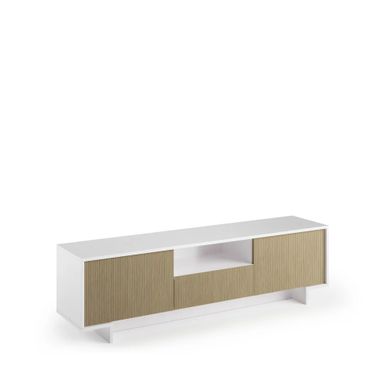 PORTA TV FRAME 170X42XH48CM BIANCO/CANNETE CHIARO.