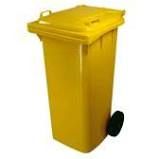 BIDONE CARRELLATO 120L GIALLO CON RUOTE