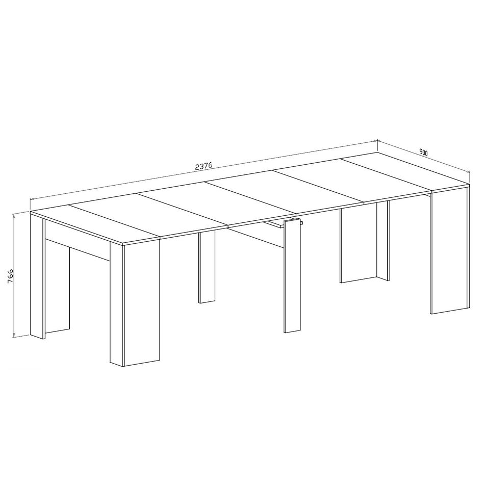 tavolo-consola-52-slash-237x90xh76cm-larice-bianco-con-4