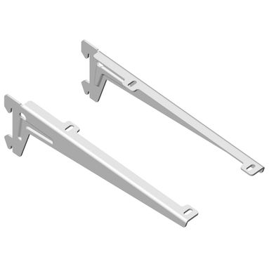 SET 2 MENSOLE ANGOLARI 23CM BIANCHE A 2 GANCI