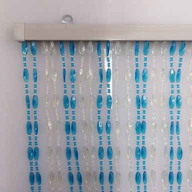 TENDA CON PERLE SOLEIL 120XH230CM GHIACCIO/BLU