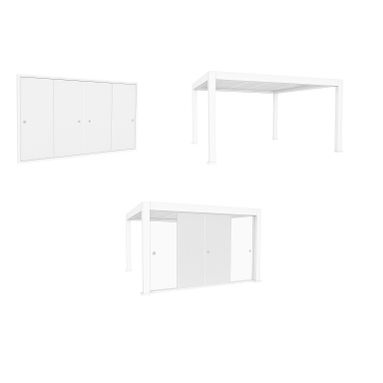 KIT VETRO 10MM 269XH235CM PROFILI BIANCO RAL 9016 PER PERGOLA BIOCLIMATICA