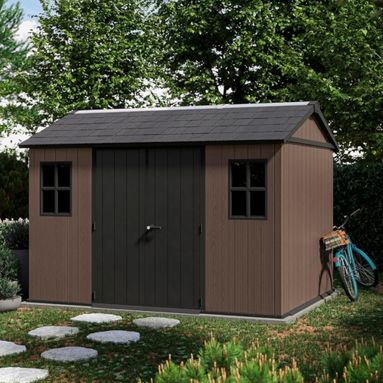 KETER CASETTA DA GIARDINO NEWTON PLUS 7511/1175 EVOTECH MARRONE - DOPPIA OPZIONE MONTAGGIO