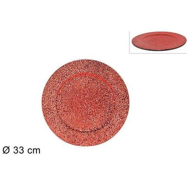 SOTTOPIATTO NATALIZIO 33CM DIAMOND ROSSO.