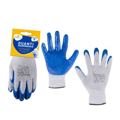 GUANTO GIARDINAGGIO TG. 9 BLU NITRILE E MAGLINA.