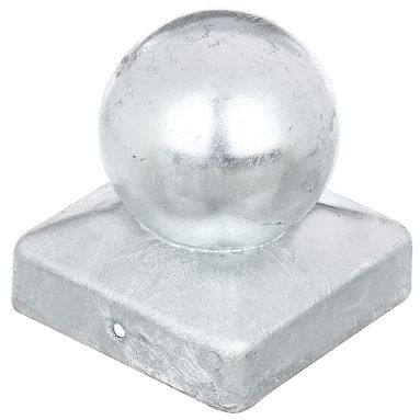COPRIPALO CON SFERA PER PALI QUADRI. 70X70MM. ZINC