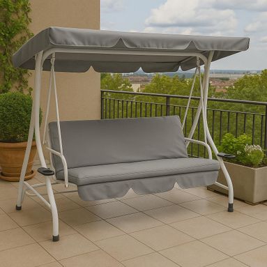 DONDOLO VALENCIA 3 POSTI 200X120XH164CM GRIGIO CON