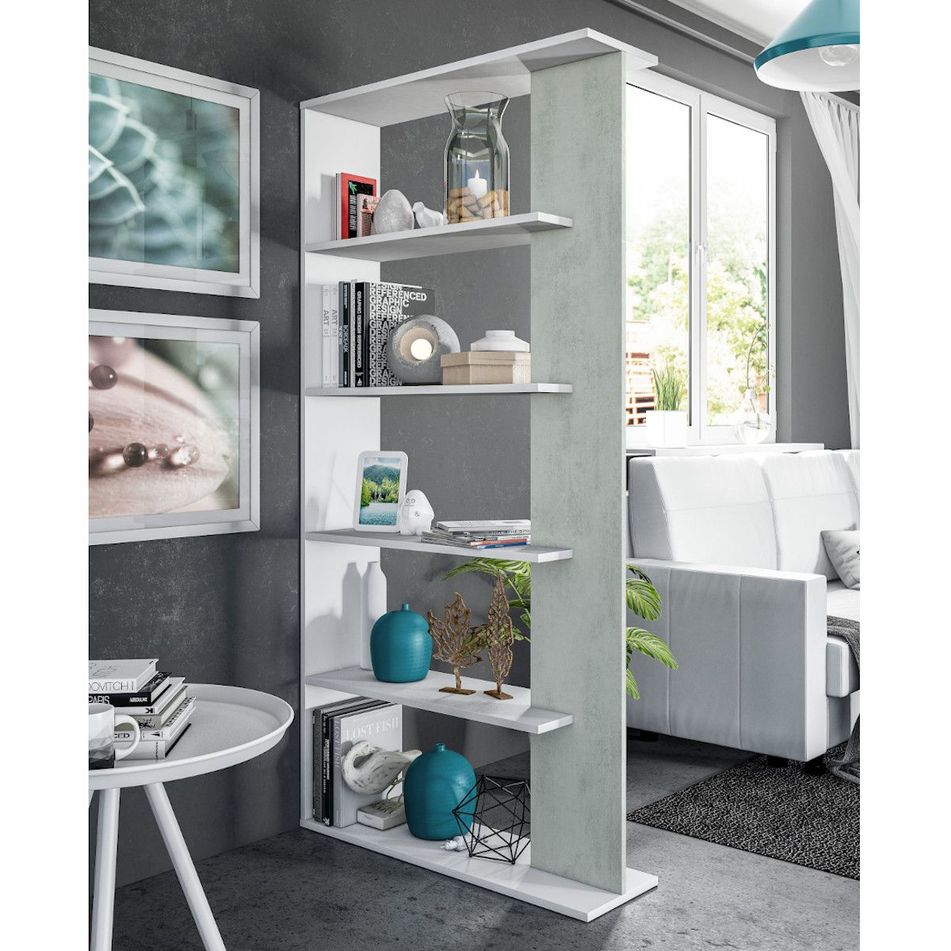 libreria-alida-90x25xh180cm-5-ripiani-bianca-artik