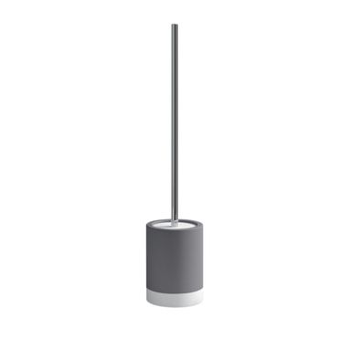 PORTASCOPINO MIZAR CON BASE IN CERAMICA DI COLORE GRIGIO E BIANCO DIAMETRO CM.10X48H.