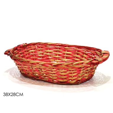 CESTA OVALE  38X28CM ROSSA/ORO.