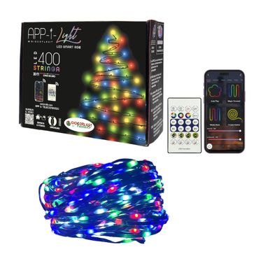 CATENA DI LUCI CON 400 LED SMART RGB MT.20 IP44 PER INTERNO ED ESTERNO