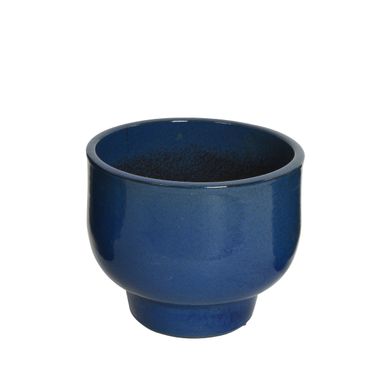 VASO MILA D.40XH33CM BLU SMALTATO.