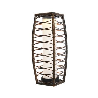 LANTERNA IN VIMINI CON LAMPADA SOLARE LED