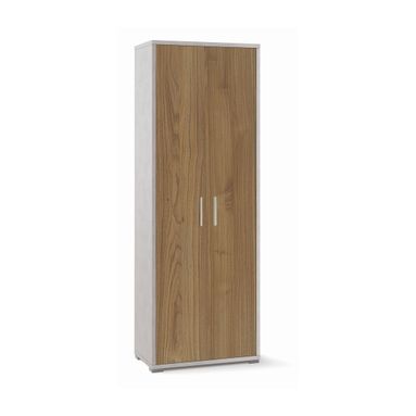 MOBILE 2 ANTE 71X41XH199CM STRUTTURA OSSIDO BIANCO FRONTALE NOCE STELVIO