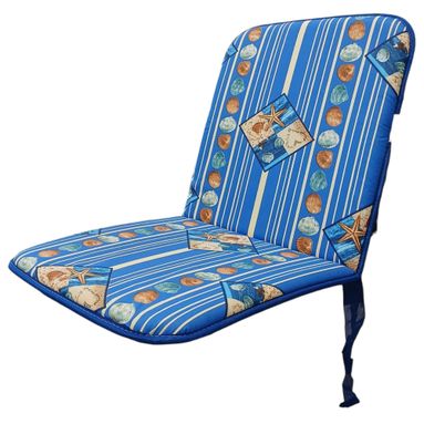 CUSCINO CAPRI BLU 45X43XH45CM CON CONCHIGLIE