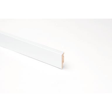 BATTISCOPA MDF BIANCO RETTANGOLARE CM. 5.8X1.5X240
