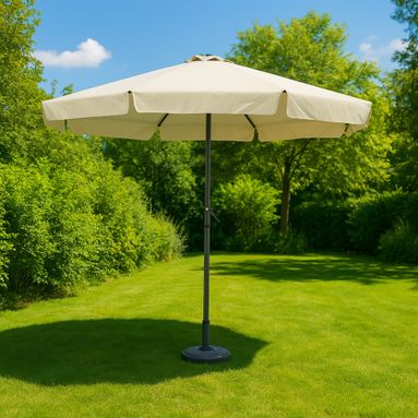 OMBRELLONE ELBA D.3M BEIGE E STRUTTURA GRIGIA