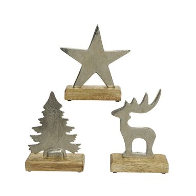 FIGURE NATALIZIE IN ALLUMINIO RENNA/STELLA/ALBERO.