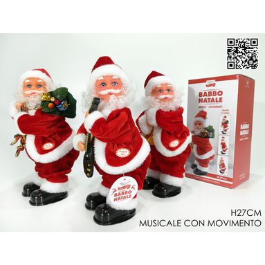 BABBO NATALE H27CM DANZANTE E MUSICALE.