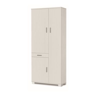 ARMADIO 3 ANTE 1 CASSETTO KIT 77X34XH178CM STRUTTURA BIANCO FIAMMATO FRONTALE BIANCO FIAMMATO