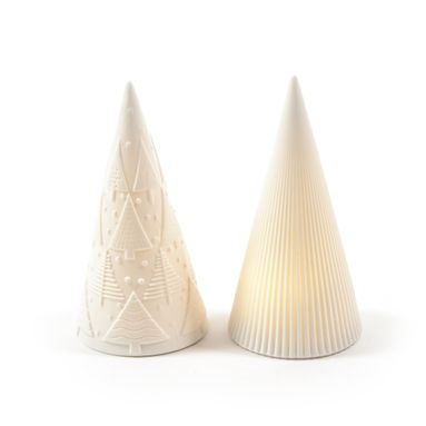 ALBERO NATALE LED H15CM BIANCO IN PORCELLANA.
